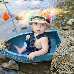 Baby Fishing Hat - Fishing Baby - Fisherman Hat - Newborn Fishing - Fishing Hat - Fishing Bobber - Fisherman Baby Shower - Fisherman Gift