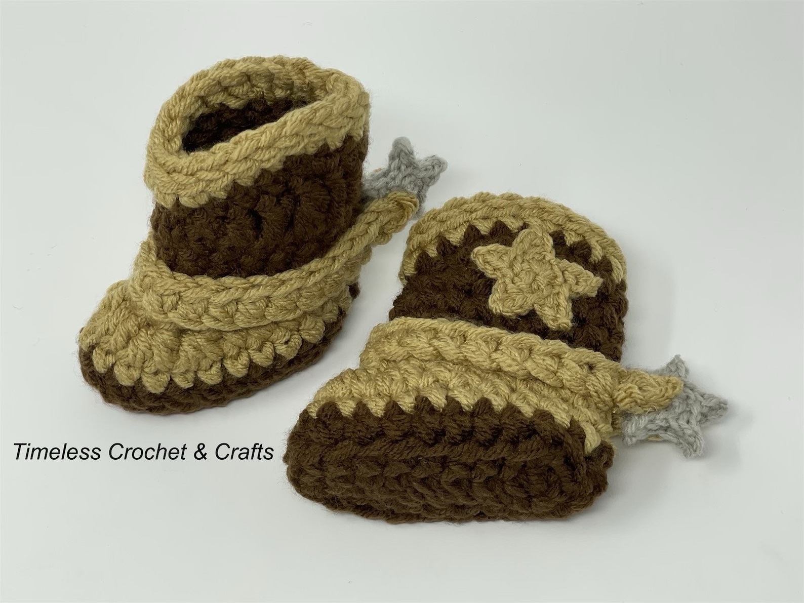 Newborn Cowboy Boots W/spurs Baby Cowboy Boots Crochet Etsy
