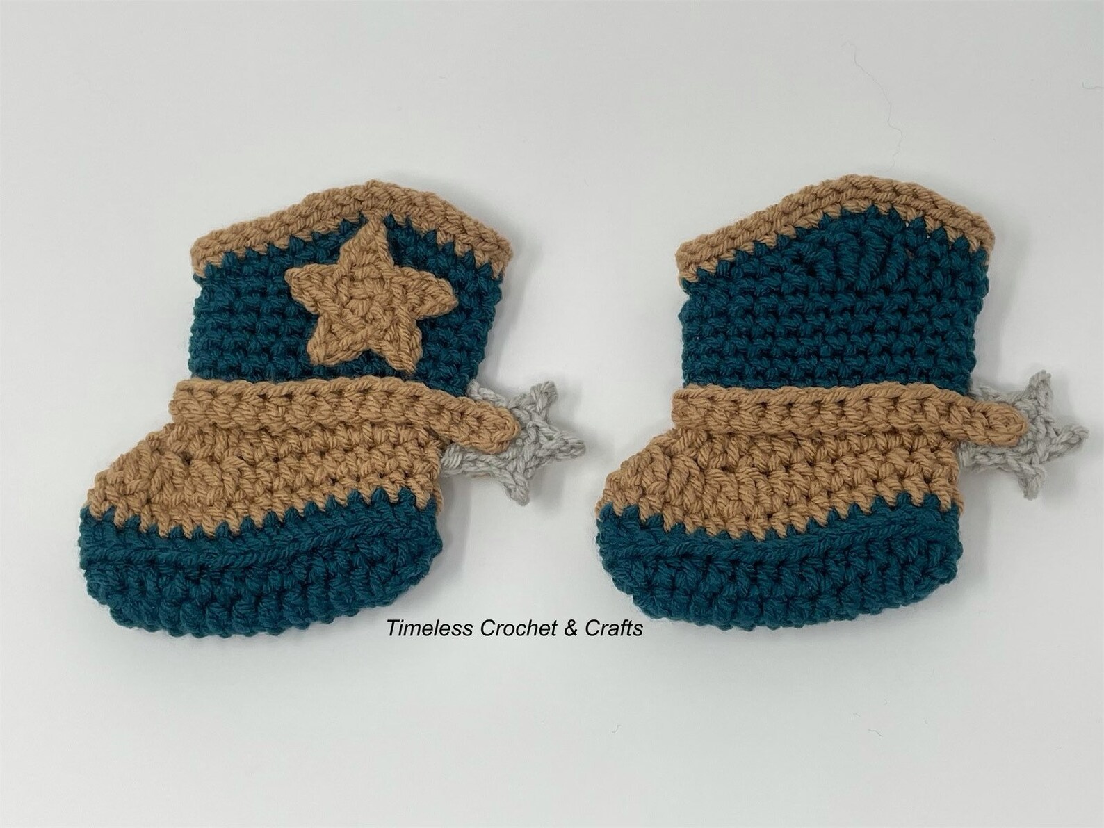 Newborn Cowboy Boots W/spurs Baby Cowboy Boots Crochet Etsy