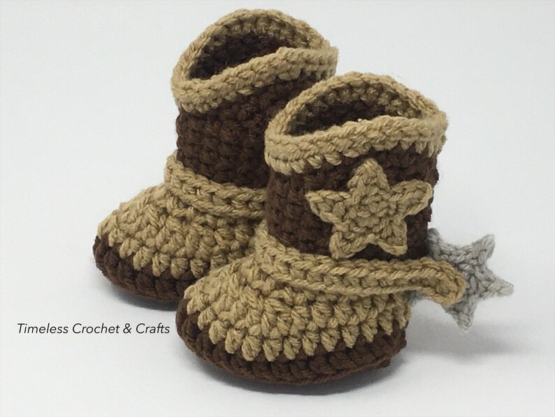 Baby Cowboy Boots Newborn Cowboy Boots W/spurs Crochet Etsy