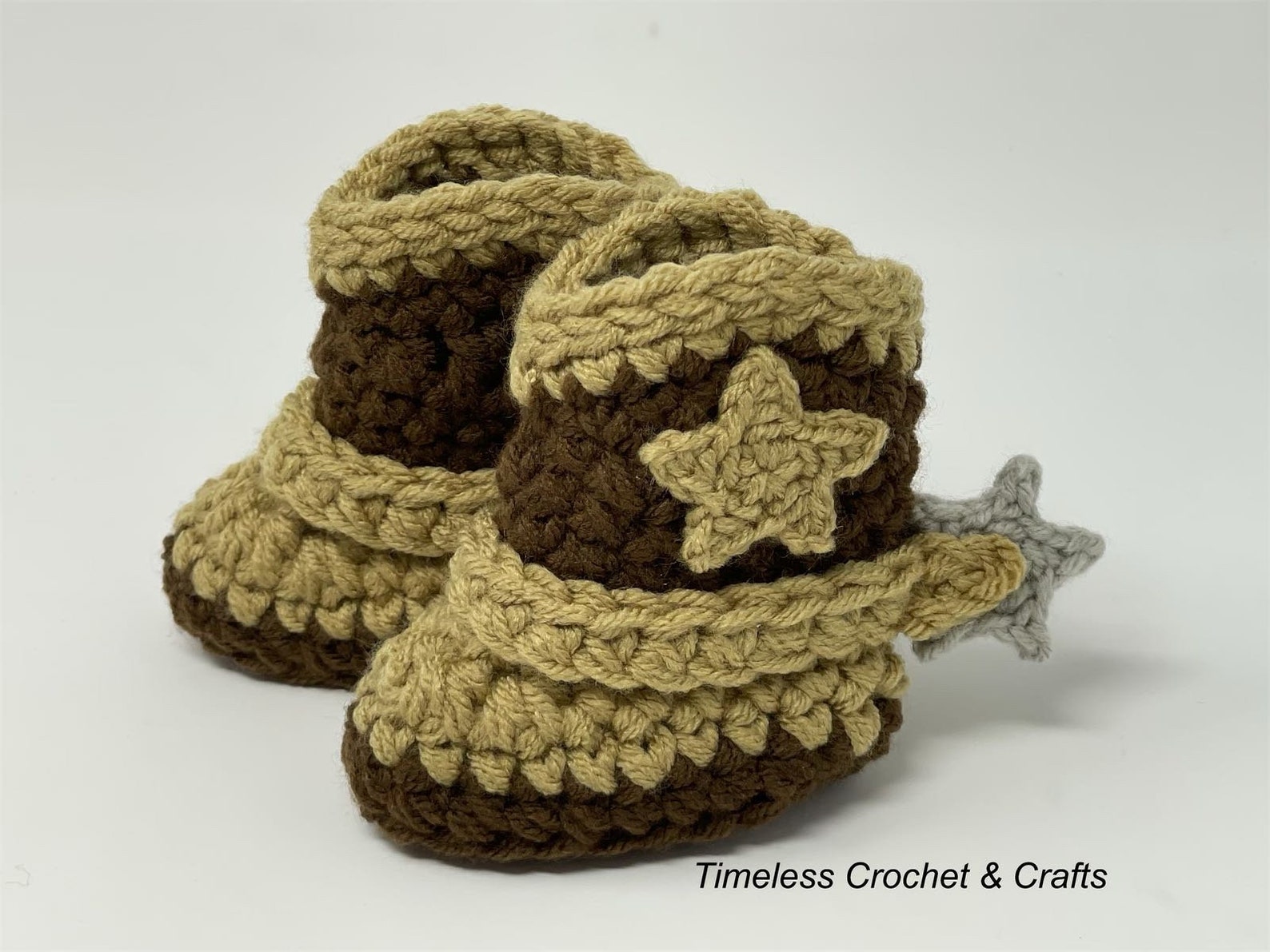 Newborn Cowboy Boots W/spurs Baby Cowboy Boots Crochet Etsy