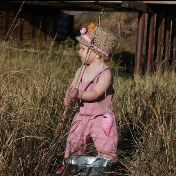 Baby Girl Fishing Hat W/fish Newborn Fishing Hat Fisherman Hat