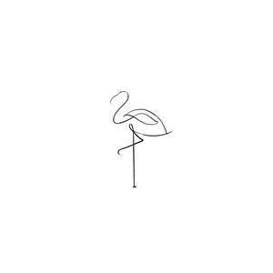 Flamingo Line Drawing - Custom Flamingo Tattoo by Pasadya