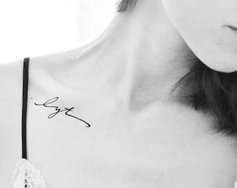 Custom Calligraphy Tattoo Design - Permanent Tattoo - Collarbone Tattoo by Pasadya