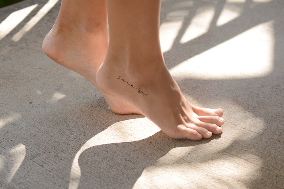 Dainty Foot Tattoo Custom Name Tattoo by Pasadya - Etsy Dainty Foot Tattoo Custom Name Tattoo by Pasadya - Etsy