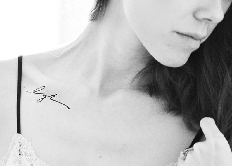Custom Calligraphy Tattoo Design Permanent Tattoo Collarbone Tattoo by Pasadya image 1