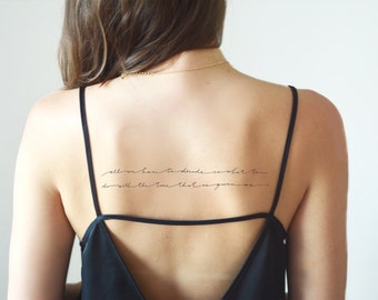 Beautiful Custom Handwritten Tattoo Design Long Phrase