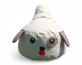 Dog Bean Bag Chair for Kids • Soft Foam Filling • Kids Room Decor