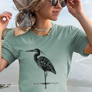 Save the Planet Nature Tee, Love Your Mother Enough to Put the Earth First, Climate Change Green Energy Environment Activism Heron Shirt