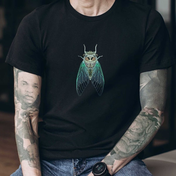 Cicada Invasion Short Sleeve Tee • Celebrate the Song of the Insects of 2024 • Art Tee for Bug, Nymph, Nature Lovers, Gift for Biologist Dad