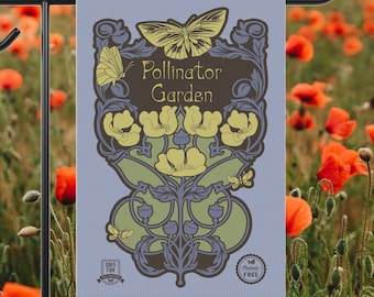 Pollinator Garden Flag House Banner, gardener gift, conservation, healthy yard message to protect our pollinators!