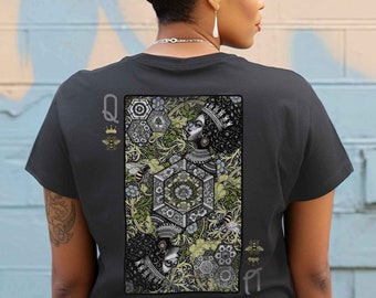 Black Queen Bee Tee, Represent with Melanin Pride, Gift for the Goddess of Gardens and/or the Woman Who Knows How to Get It All Done