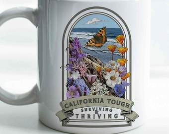 California Tough Native Plant Mug 11oz, Support the Environment with Native Plants. Celebrate Your Garden's Natural Strength. Customizable