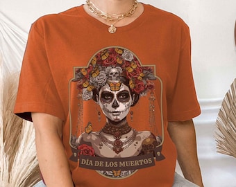 Day of the Dead Unisex Tee, The Return of Mexico's Monarch Messengers. Halloween Sugar Skull, Día de los Muertos Grunge Streetwear t-shirt