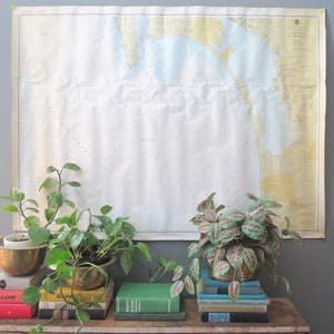 Carte nautique vintage de San Diego//NOAA Maritime Coast Guard Grande carte « Approches de la baie de San Diego », Californie 48,5 x 36 po. Art à accrocher au mur