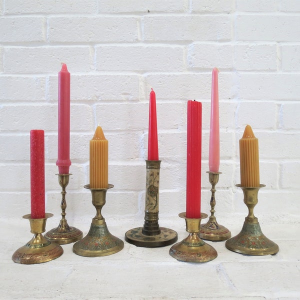 Enamel Candlesticks Etsy