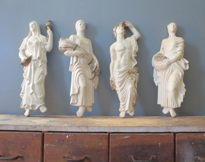 Chalkware Wall Hangings Set // Vintage Mythology Greek Gods Etsy