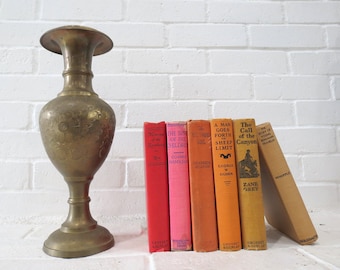Large Brass Vase // Vintage Etched Brass Sculptural Vase, Statement Piece, Fireplace Hearth Decoration, Floor Vase, Oversize Centerpiece