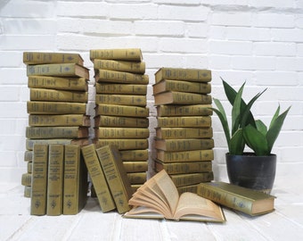 Golden Harlequin Books // SET OF 10 Vintage Gold Metallic Hardcover Books, Romance Novels, Bookshelf Filler, Mid Century Glam More Available