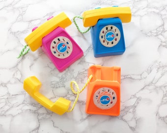 Vintage Toy Telephone: Working Mechanical Wind-up 