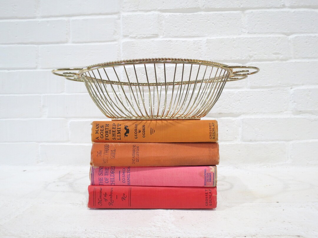 Vintage Bread Basket // Gold Metal Wire Basket Bowl With Etsy