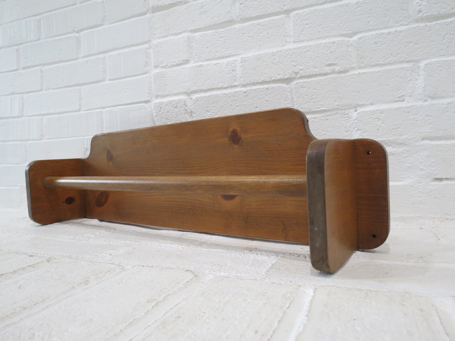 rustic wood towel rack