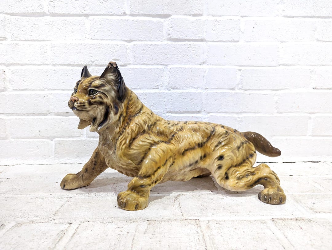 Vintage Marwal Lynx Statue // 18