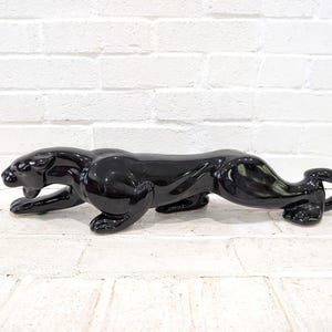 Haeger Panther Statue // 23,5 "Vintage Große Schwarze Jaguar Katze Figur Mantel TV Dekor Keramik Keramik Dschungel Dekor Atomic Eames Era