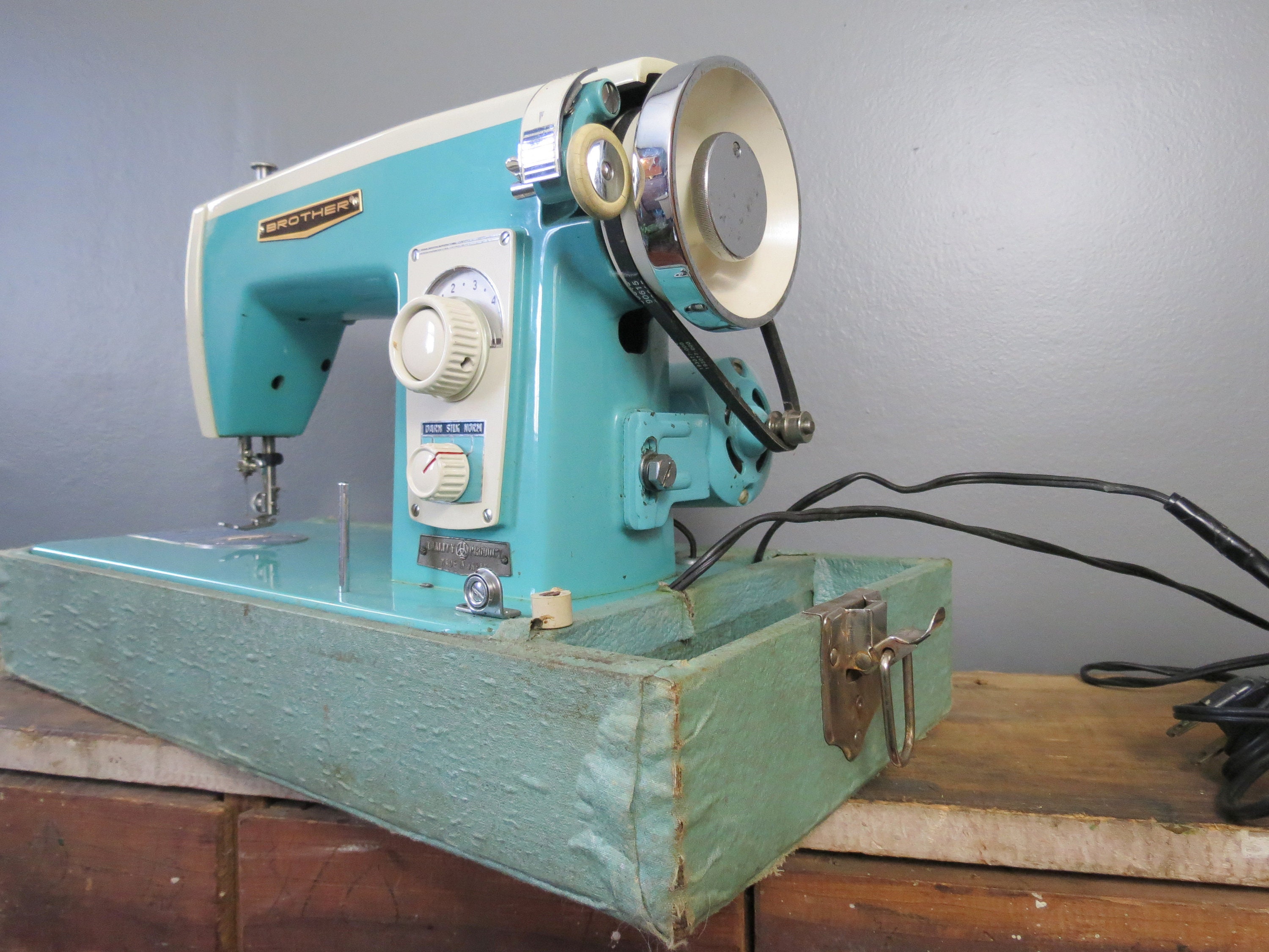Vintage Brother Sewing Machine Model 80 Surrey // Mid Century Etsy
