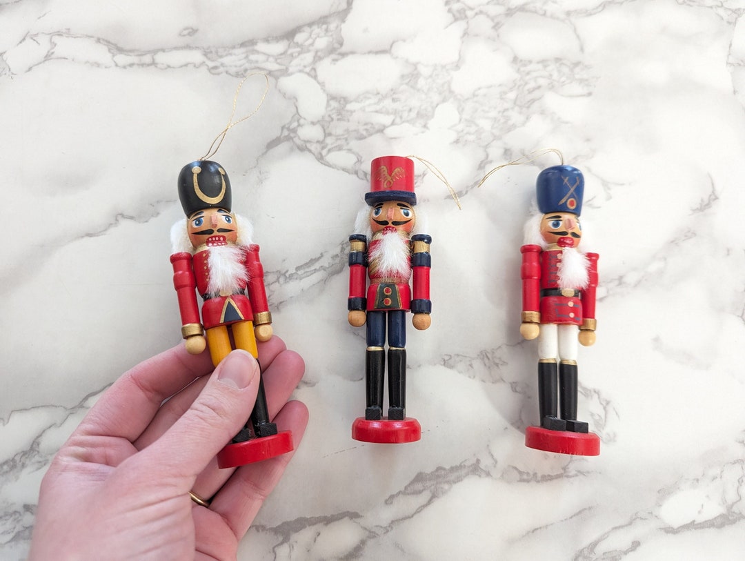 Vintage Small Nutcracker Figurines // Set of 3 Vintage Wooden Etsy
