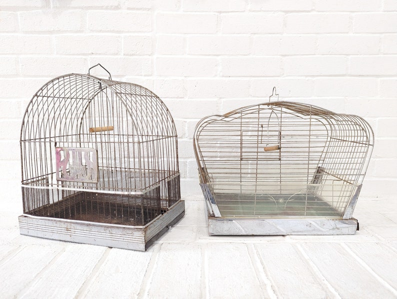 Picture of Vintage Metal Bird Cage // Art Deco Arch Domed Bird Cage, Prevue ...