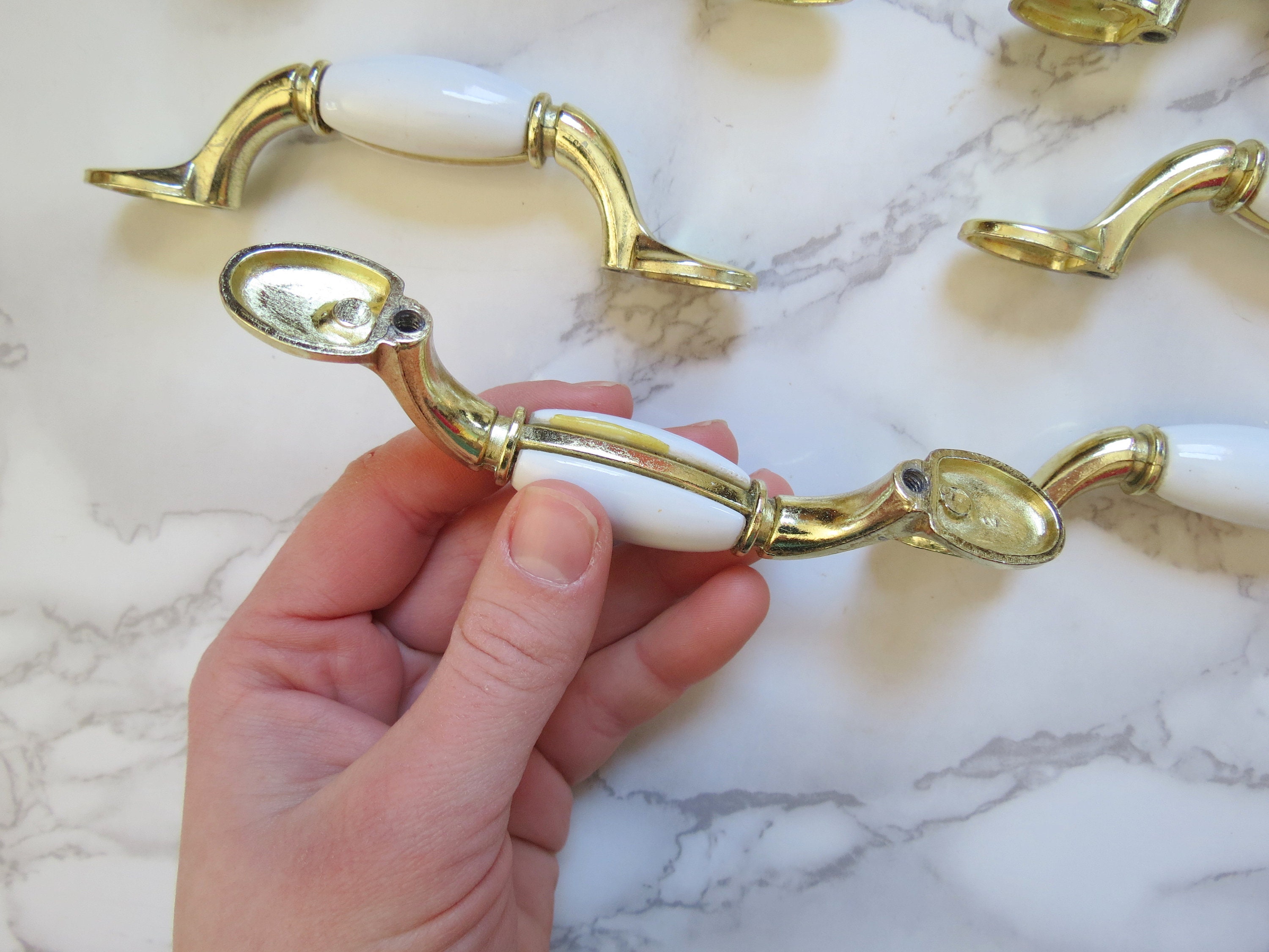 8 Vintage Messing Schubladengriffe / KüchenschrankGriffe Set | Etsy