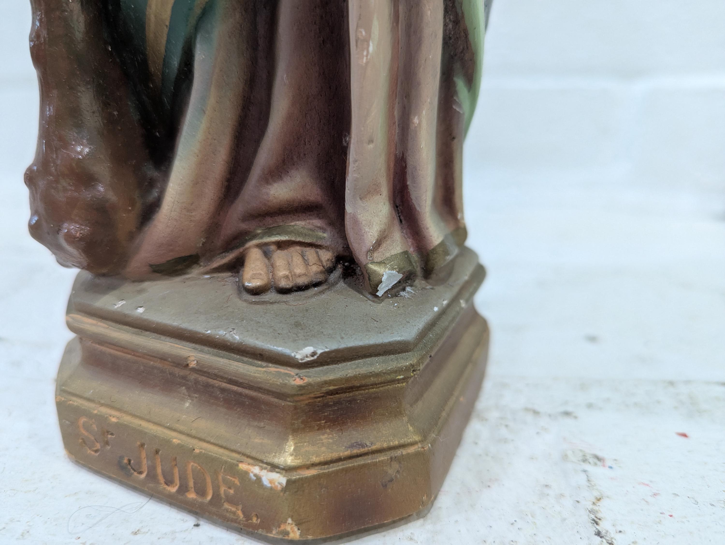 Vintage Chalkware Saint Statues // Collection of Plaster Religious