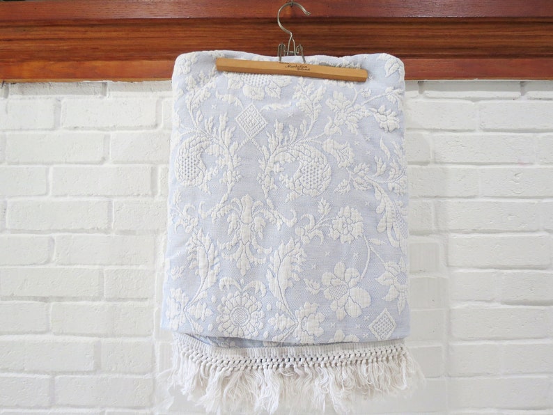 Bates Chenille Bedspread // Vintage Queen Elizabeth Blue and Etsy