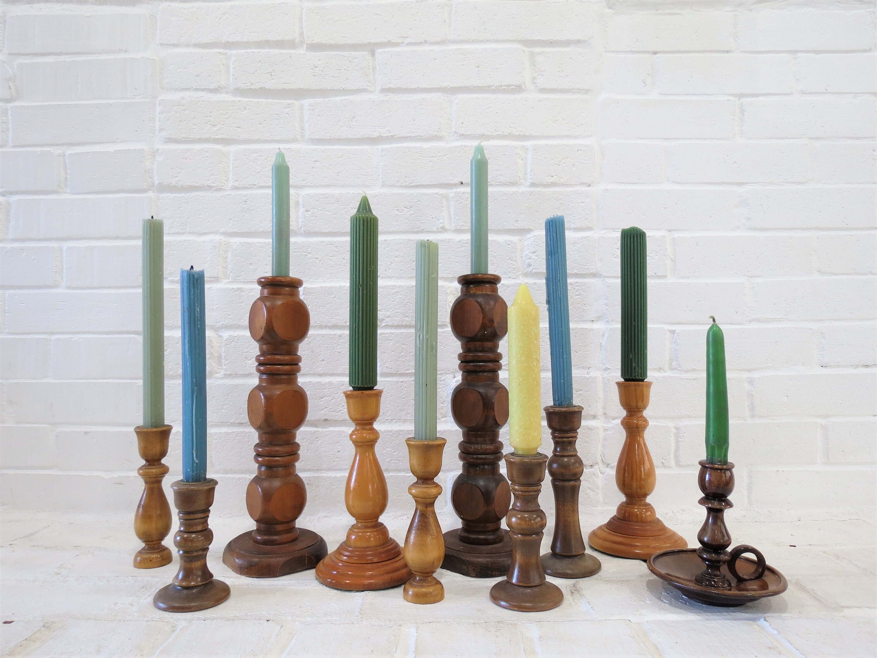 Set of 5 Wooden Candlesticks, Paired Candlesticks, Wood Candlesticks,  Natural Wood Candlesticks, Wedding Candlesticks, Home Decor FREE Ship -   Canada