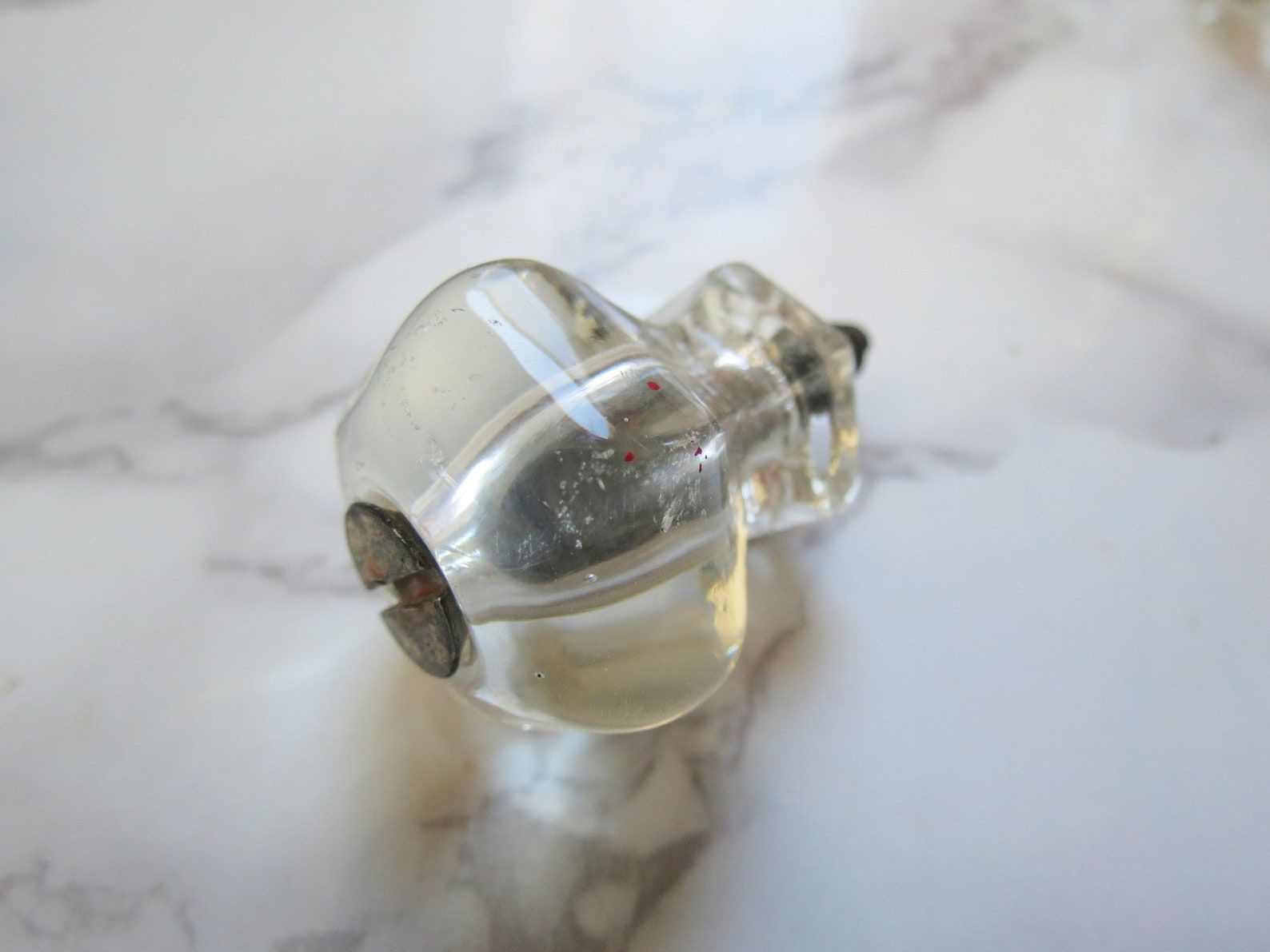 Antique Glass Drawer Pulls // Vintage Set of Four Etsy