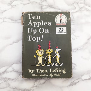 Ten Apples up on Top // Vintage 1961 Hardcover B-19 Theo LeSieg Roy McKie Frühe Ausgabe w/ Schutzumschlag Anfängerbücher Klassiker von Dr. Seuss