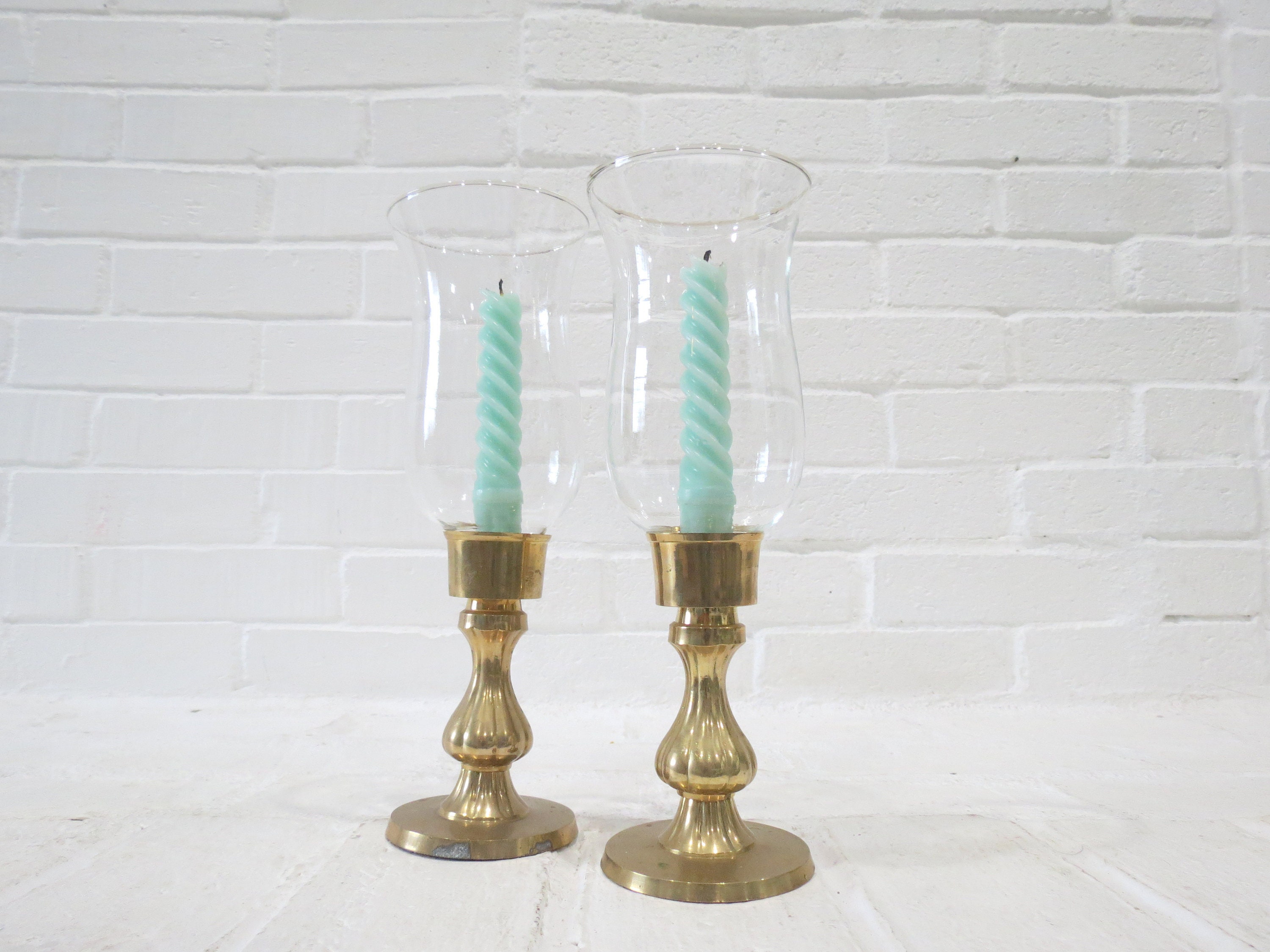 Home Décor Candles & Holders Taper Candle Holders Clear Glass Chimney ...