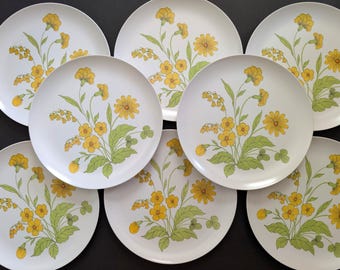 Vintage Noritake Blue Orchard 6695 stoneware salad plates - Japan