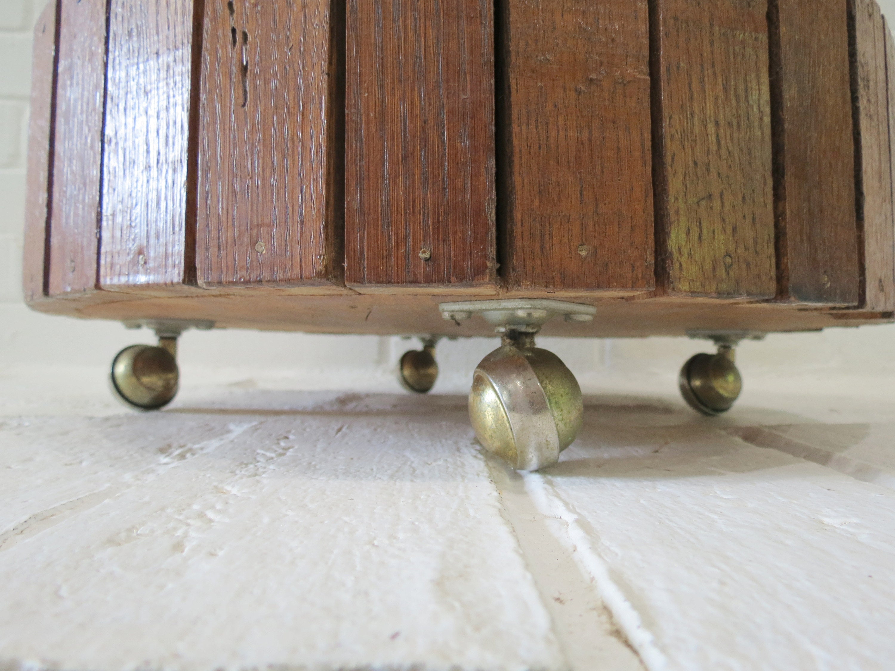 Vintage Rolling Plant Stand // Mid Century Slat Wooden Plant Holder ...