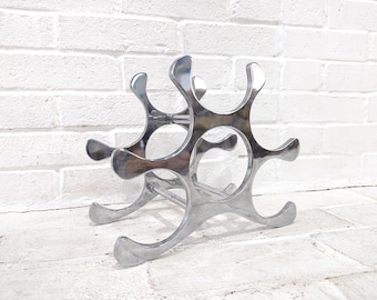 Vintage Metal Wine Rack: Michael Noll Space Age Collection