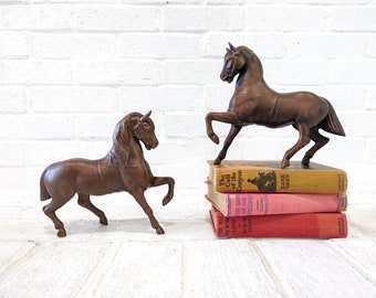 Vintage Cast Metal Horse // One Bronze Copper Finish Metal Horse Sculpture Statue Southwestern Equestrian Decor Carnival Style 2 Available