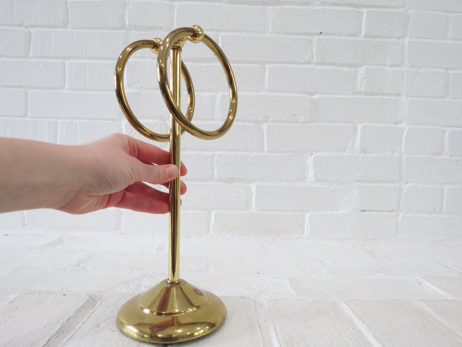 Brass Towel Rack Stand // Tabletop Towel Holder Gold Metal Etsy
