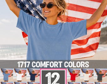 Comfort Colors 1717 Shirt Mockup Bundle C1717, 4th of July Mockups, Patriotic Model Mockup,  Americana Summer Beach Trendy Lifestyle Mocks