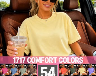 Paquete de maquetas de camisas Comfort Colors 1717 / Paquete de maquetas de camisetas Lifestyle On Model In The Car C1717 / Maquetas de camisetas de verano Trendy Coquette