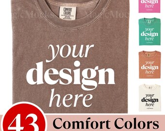 Comfort Colors 1717 Mockup Bundle | C1717 gefaltetes Tshirt Mock Up | Flat Lay Mock-up Bundle | Shirt Muti Color Pack | Echt Foto T-Shirt Mocks
