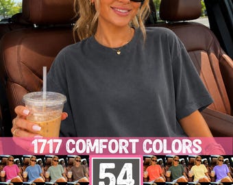 Comfort Colors 1717 Shirt Mockup Bundle | C1717 Lifestyle On Model In The Car Tshirt Mockups Bundle |  Trendy Coquette Summer T-Shirt Mocks