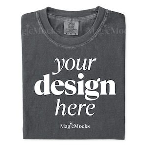 GRAPHITE Comfort Colors 1717 Shirt Mockup, C1717 Folded Flat Lay Tshirt Mock Up, CC1717 T-Shirt Mock-up, Flatlay Mock, Realistic Real Photo
