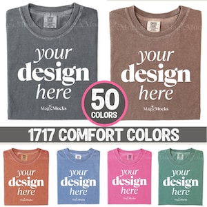 FLATLAY Comfort Colors 1717 Mockup Bundle C1717 | Tshirt Mock-Up | Folded Shirt Mocks Bundle | Flat Lay T-Shirt Muti Color Pack | Real Photo