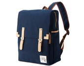 10% off - Simple cotton Square Backpack (Navy) 73-> 65.7UDS